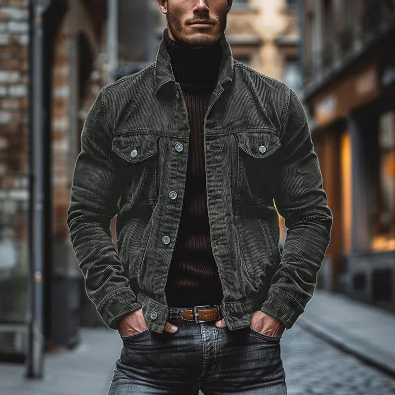 Heren Vintage Jas – Reverskraag Jas voor Casual en Formele Gelegenheden