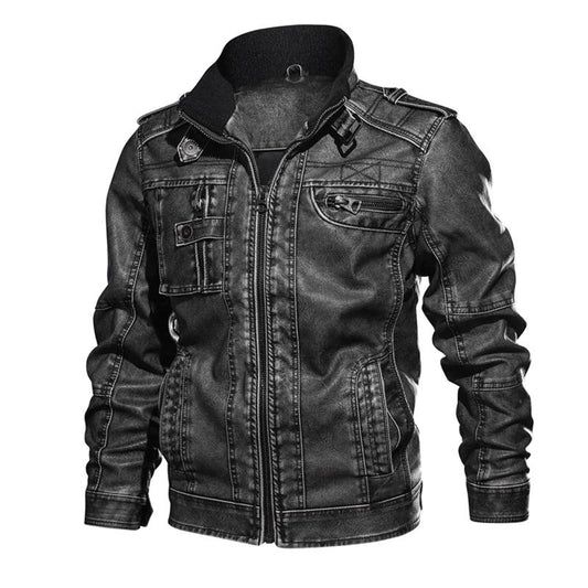 Leren jack heren – Stijlvol leren jasje met rits en slim fit design