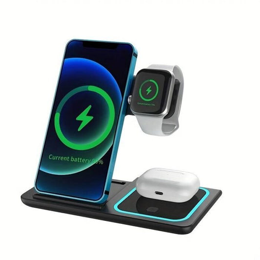 3-in-1 Draadloze Inductie Oplader voor iPhone en AirPods