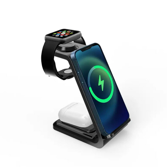 3-in-1 Draadloze Oplader Smartphone Smartwatch Koptelefoon