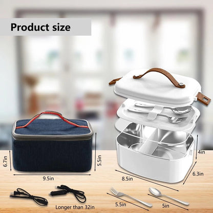 3-in-1 Elektrische Lunchdoos met Warmhoudfunctie