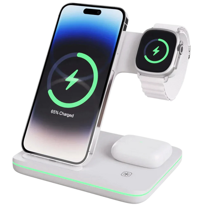 3-in-1 Snellader USB-C, USB-A en draadloos opladen