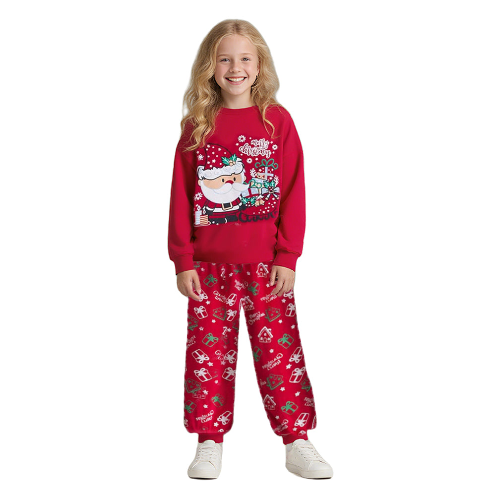 Kerst Pyjama Set Kinderen Lange Mouwen Top Broek Nachtkleding