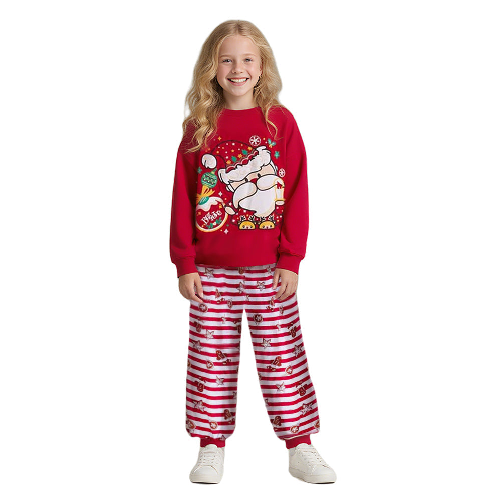 Kerst Pyjama Set Kinderen Lange Mouwen Top Broek Nachtkleding