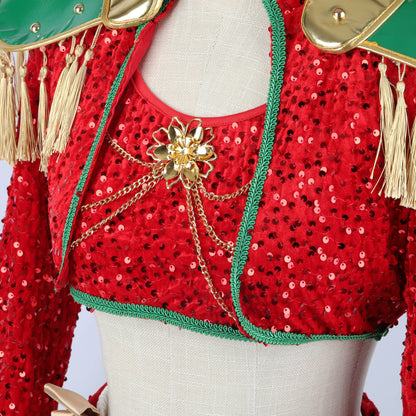 Pailletten Kostuum Crop Top Rok Set