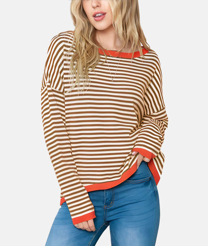 Gestreepte Pullover Dames – Comfortabele Trui met Lange Mouwen en Casual Design