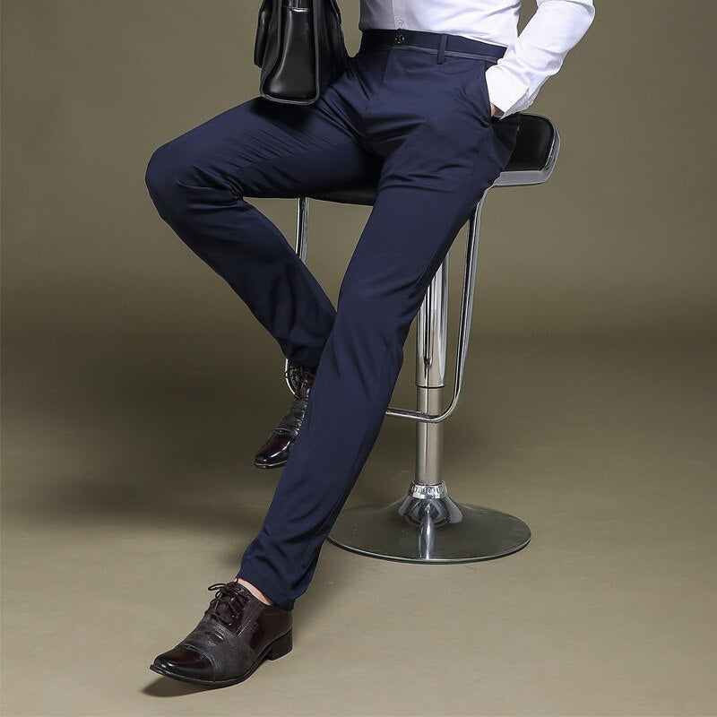 Elastische Pakbroek Heren – Hoge Taille, Comfortabele en Stijlvolle Broek voor Casual en Formele Gelegenheden