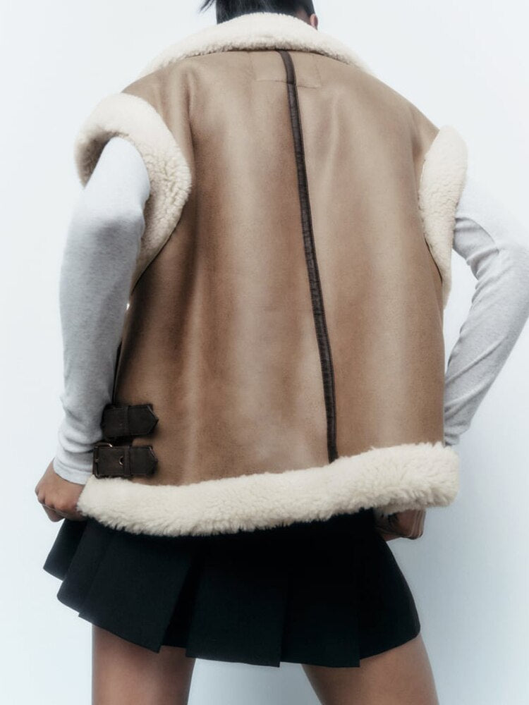 Teddy-fleece damesvest – Warm en trendy vest voor dames, perfect voor de winter