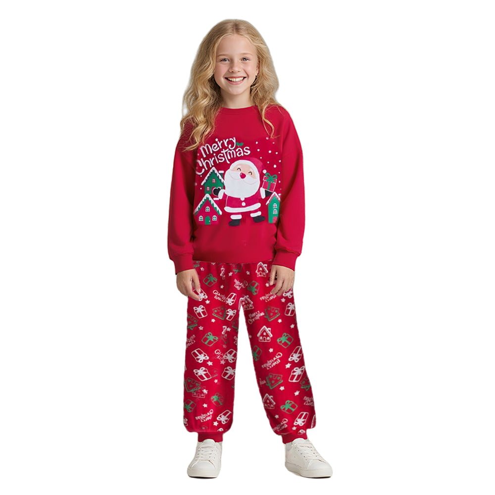 Kerst Pyjama Set Kinderen Lange Mouwen Top Broek Nachtkleding