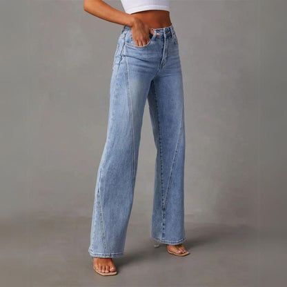 Damesjeans hoge taille – Rechte pasvorm, comfortabele denim voor casual stijl