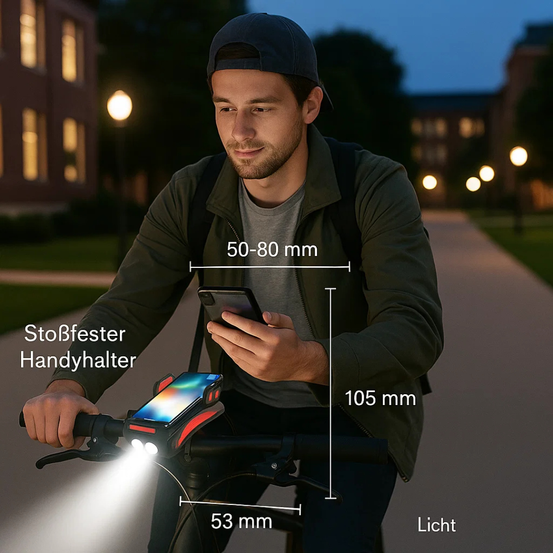 4-in-1 Fietslicht Powerbank 1500 Lumen LED Verlichting