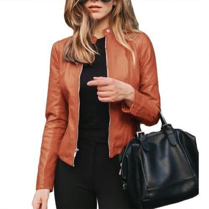 Jas Dames – Elegante Zip-Up Jas van Katoen voor Lente en Herfst