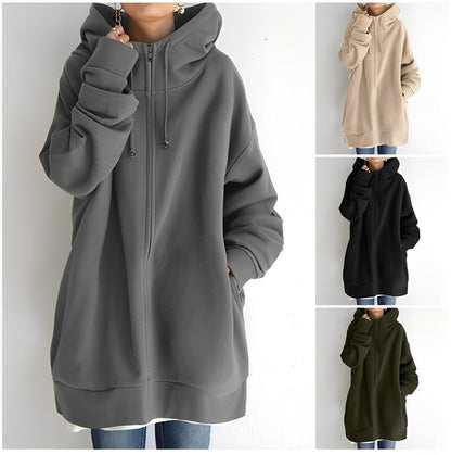 Kapuzenjacke Dames – Lange en comfortabele hoodie voor casual stijl