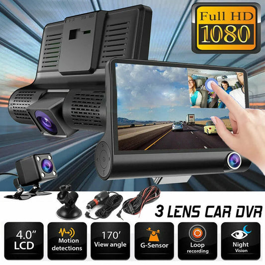 4 Inch Aanraakscherm Dashcam Voor en Achter