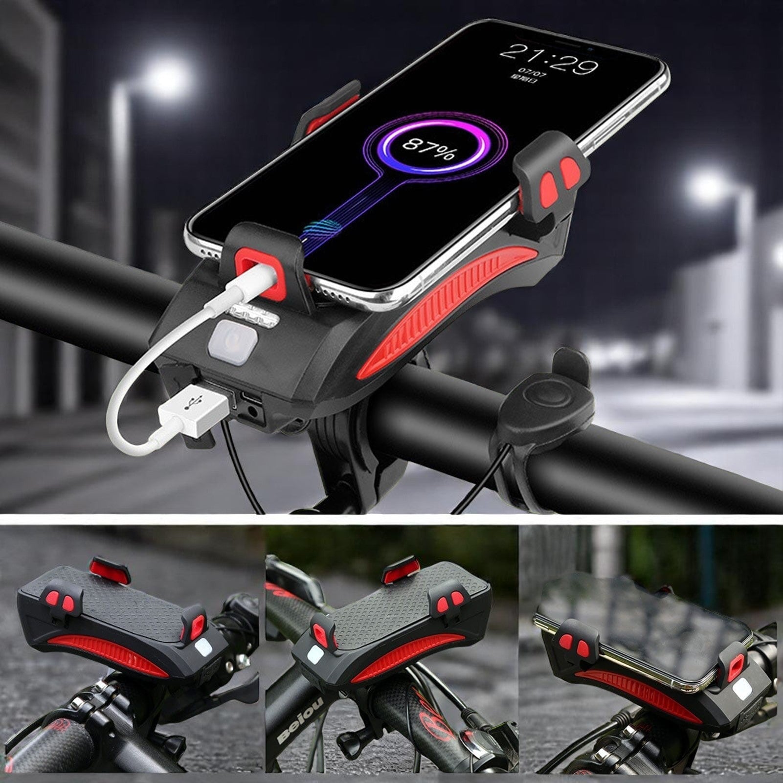 4-in-1 Fietslicht Powerbank 1500 Lumen LED Verlichting