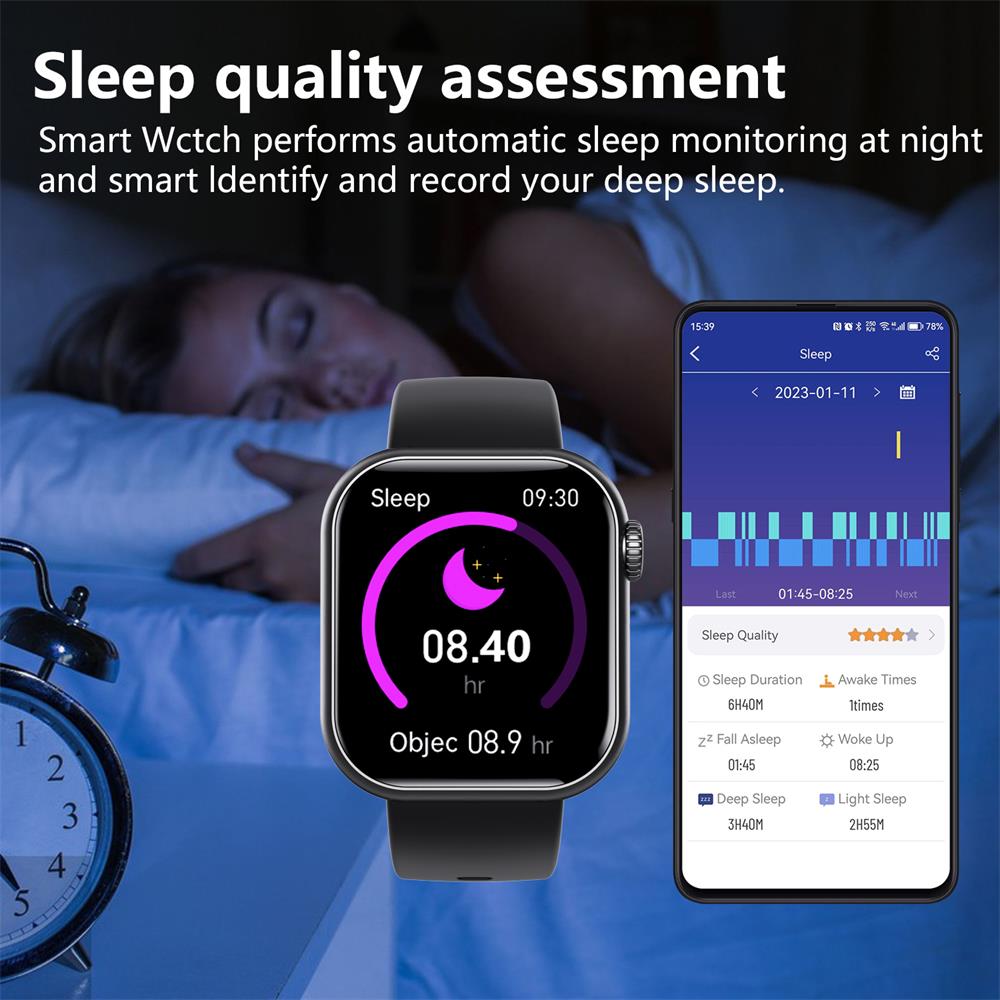 Slimme Horloge Bloedglucose Bloeddruk Hartslagmonitor Fitness Tracker