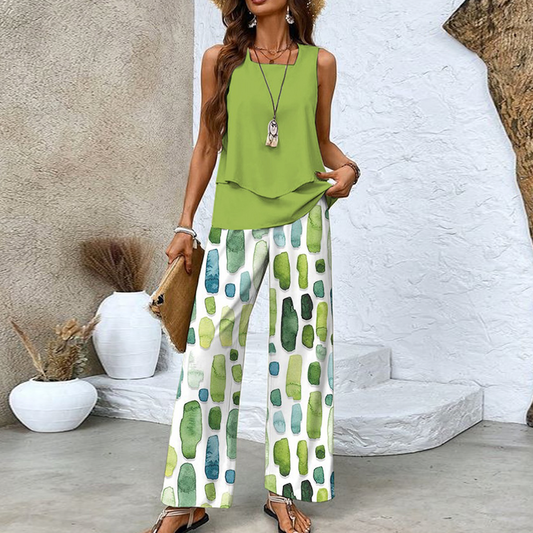 Twee-delig Set Dames – Breezy Set met Vierkante Halslijn en Lichte Stof
