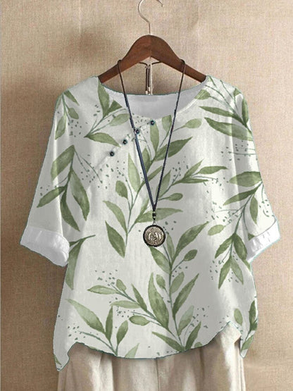 Damesblouse bedrukt – Stijlvolle blouse met korte mouwen en trendy design