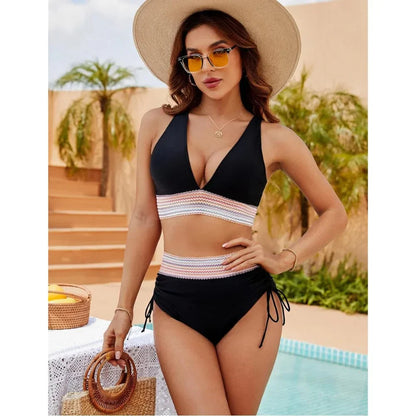 Bikini hoge taille dames – Elegante zwemkleding met trendy design en comfortabele pasvorm