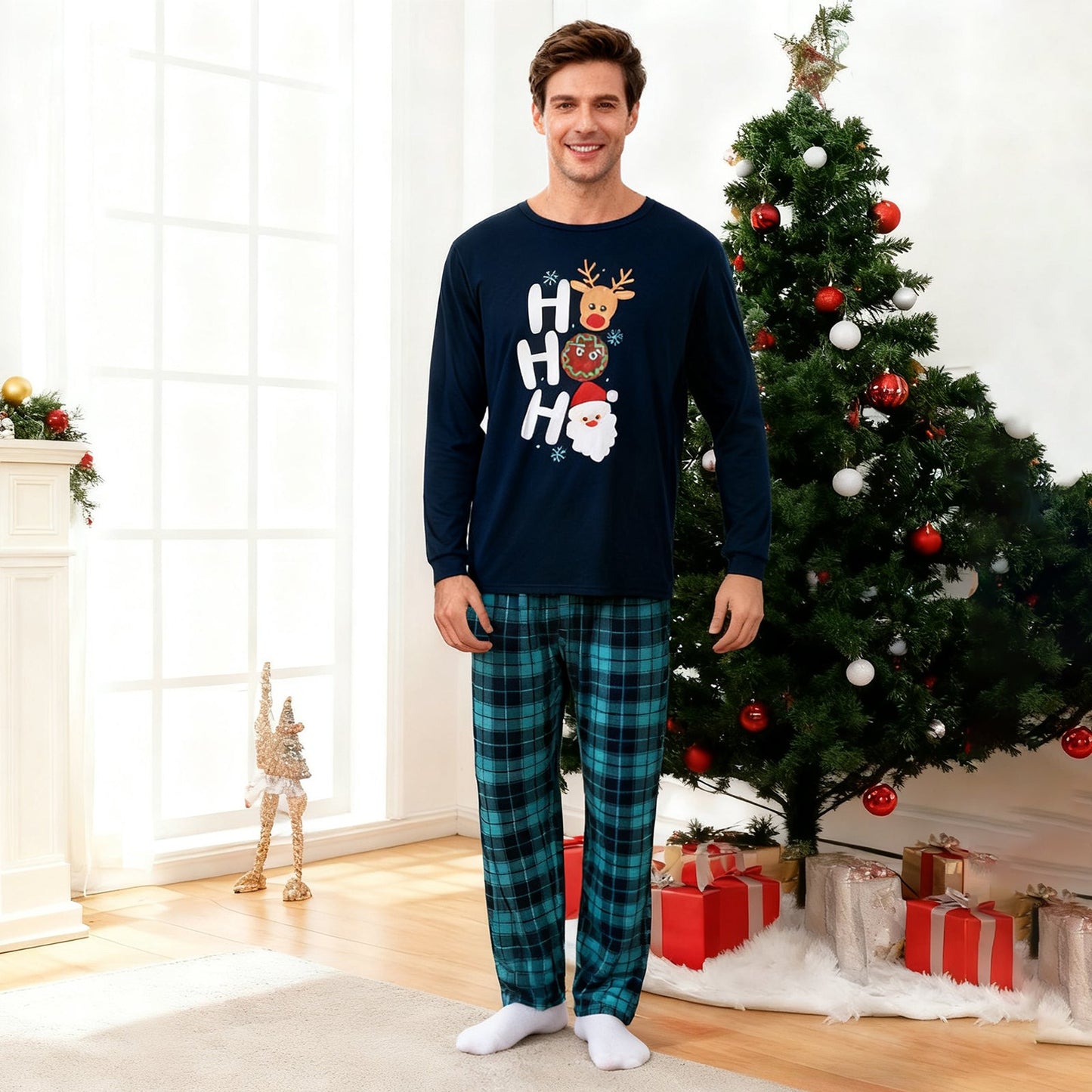 Gezins Pyjama Set Kerst Slaapkleding