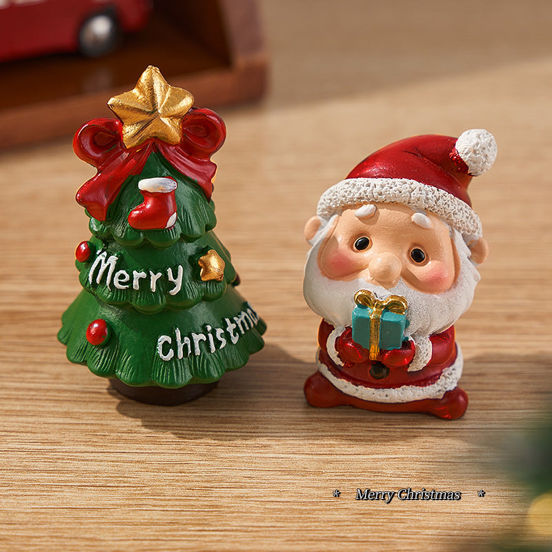 Kerst Bureau Ornamenten Mini Kerstman Sneeuwman Decor Set