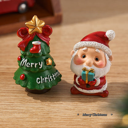 Kerst Bureau Ornamenten Mini Kerstman Sneeuwman Decor Set