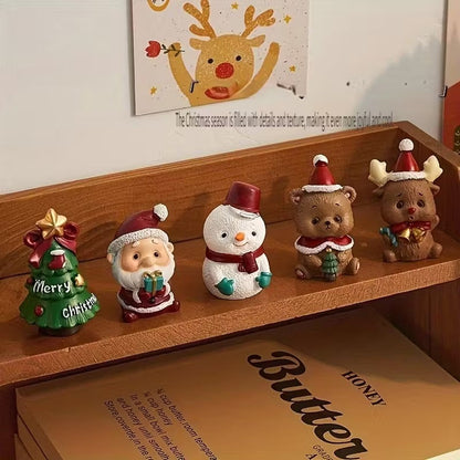 Kerst Bureau Ornamenten Mini Kerstman Sneeuwman Decor Set