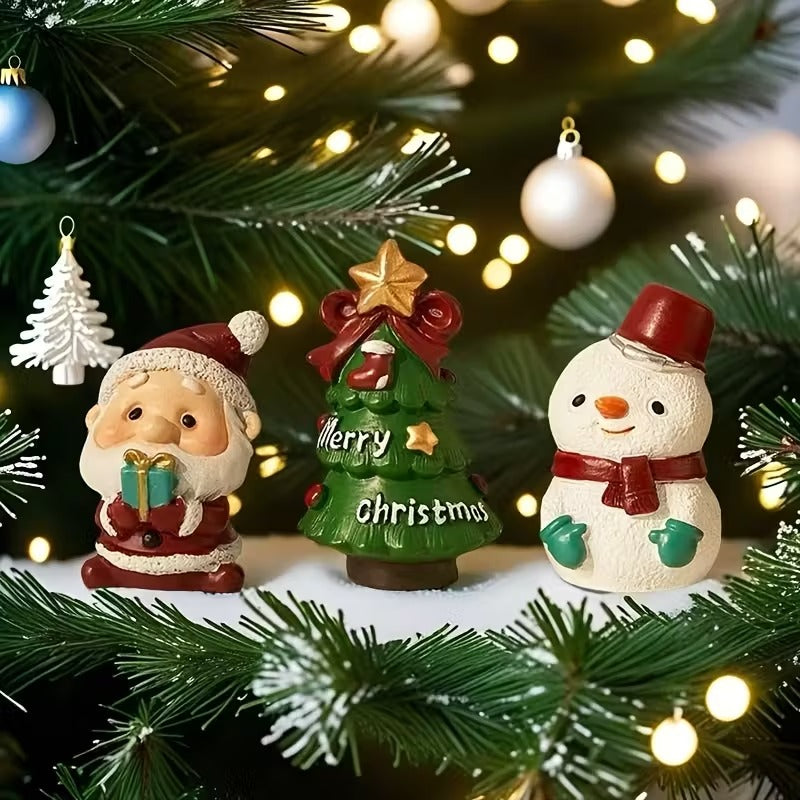 Kerst Bureau Ornamenten Mini Kerstman Sneeuwman Decor Set