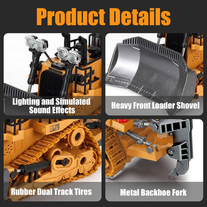 4WD Afstandsbediening Graafmachine Bulldozer Vuilniswagen Speelgoed