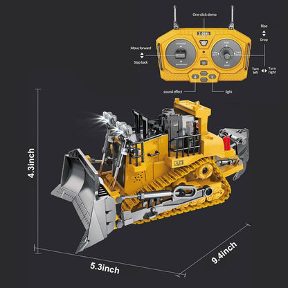 4WD Afstandsbediening Graafmachine Bulldozer Vuilniswagen Speelgoed