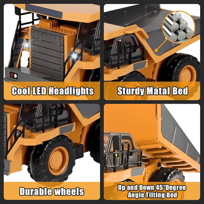4WD Afstandsbediening Graafmachine Bulldozer Vuilniswagen Speelgoed