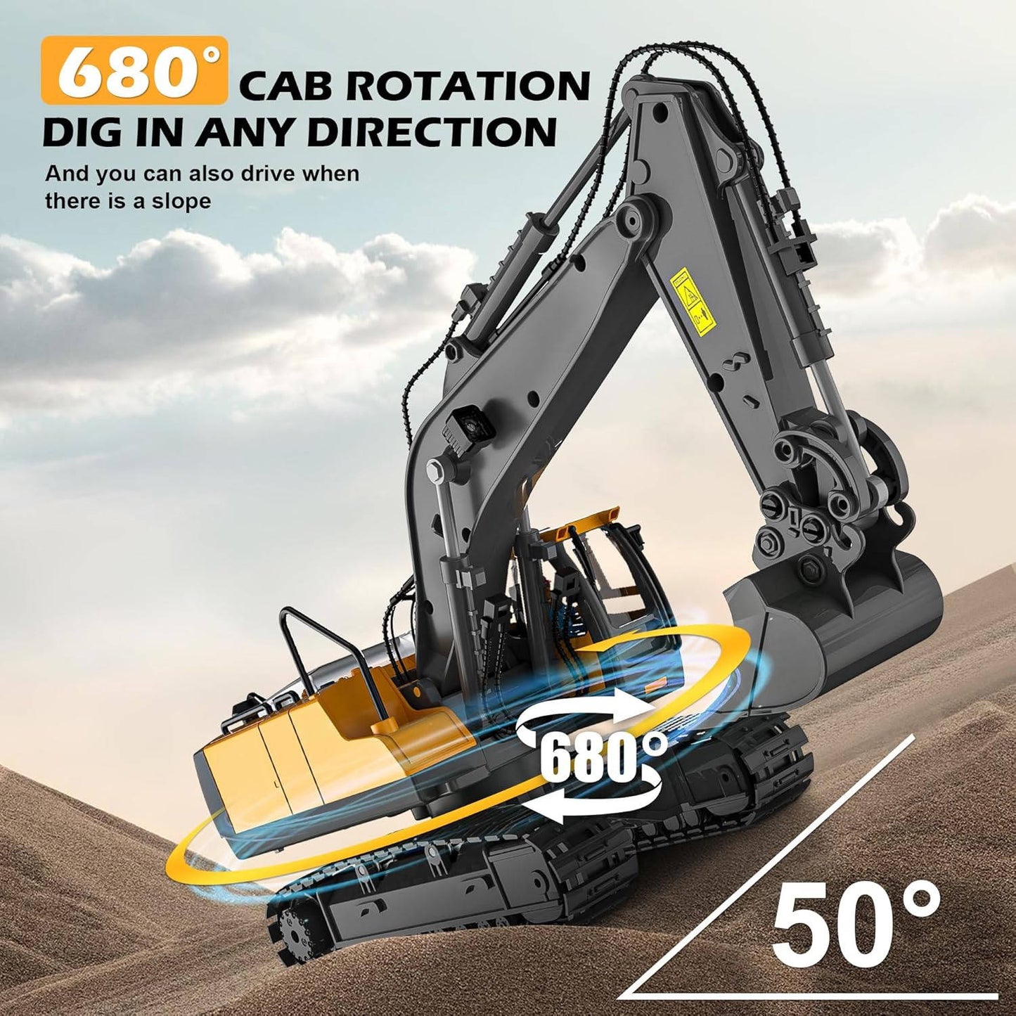 4WD Afstandsbediening Graafmachine Bulldozer Vuilniswagen Speelgoed