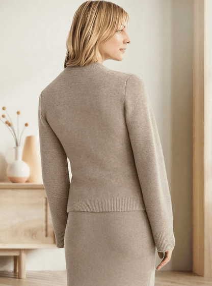 Dames strikjack met knopen en zakken – Elegante damesjas voor casual en feestelijke gelegenheden
