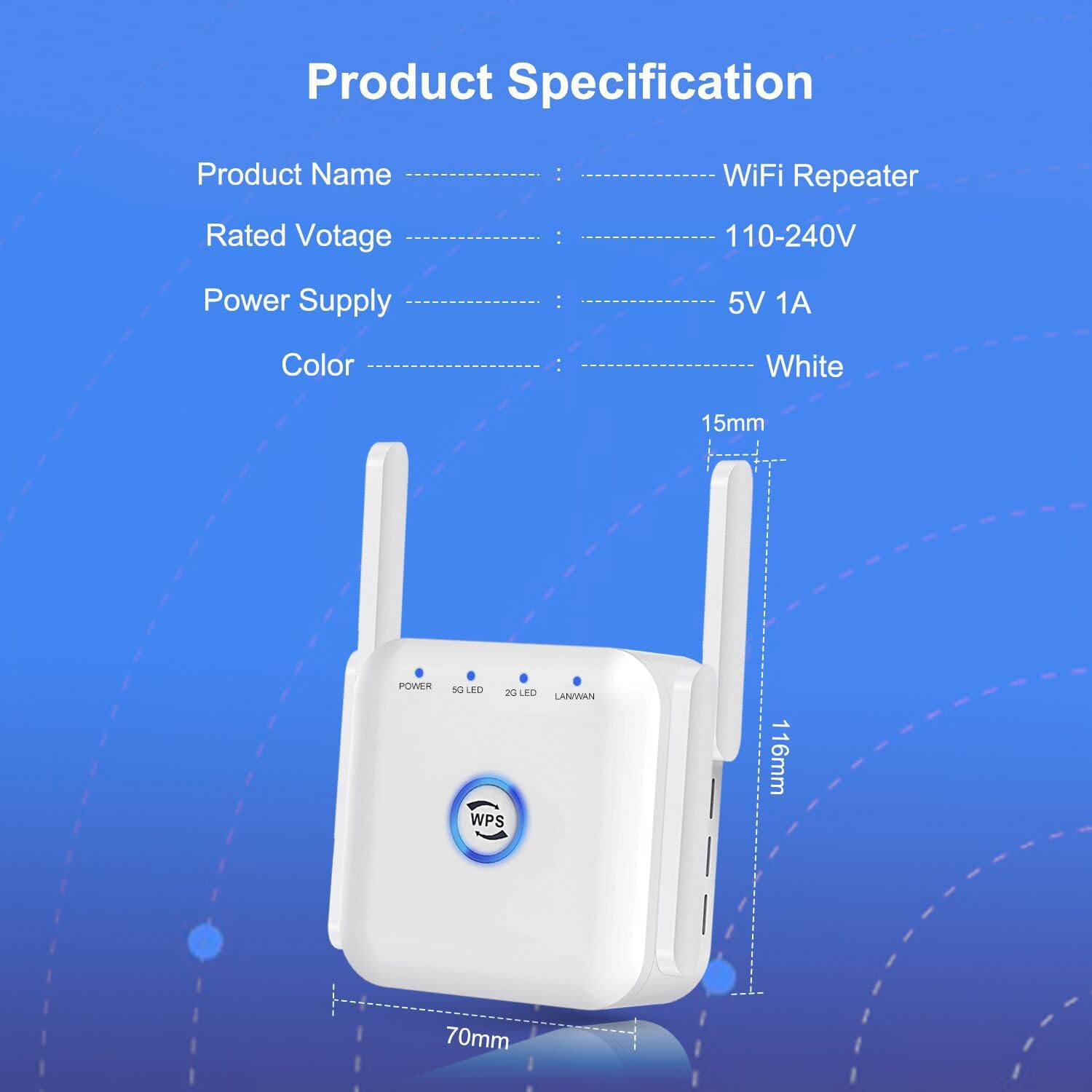 5G WiFi Extender Draadloze Signaalversterker Thuis Kantoor