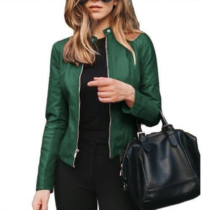 Jas Dames – Elegante Zip-Up Jas van Katoen voor Lente en Herfst