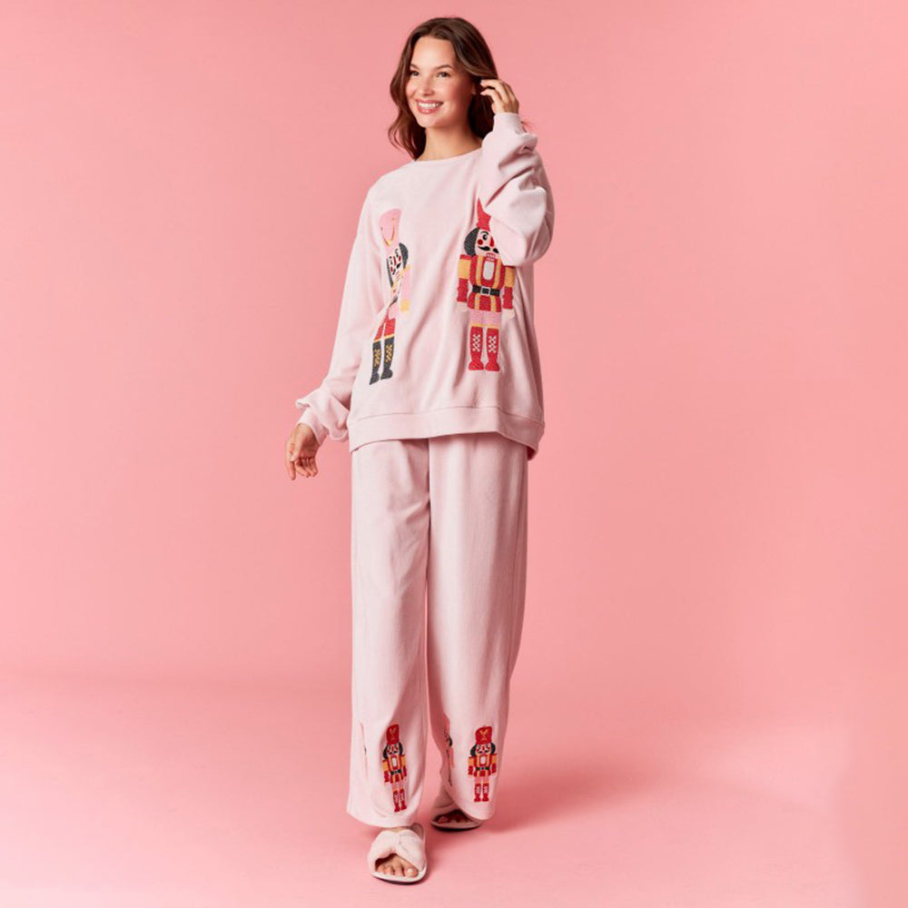 Dames Pyjama Set Pullover en Broek Kerst
