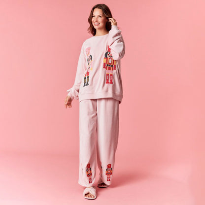 Dames Pyjama Set Pullover en Broek Kerst