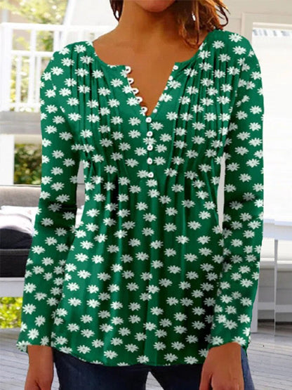 Bloemen-top dames – Elegante bloemenprint blouse met korte mouwen voor zomer