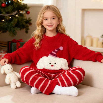 Kerst Sweatshirt en Gestreepte Broek Pyjama Set Meisjes