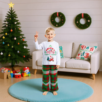 Familie Kerst Pyjama Set met Kerst Print Top en Broek