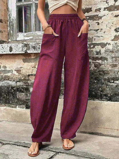 Stijlvolle Damesbroeken – Elegante Broeken van Katoen met Hoge Taille