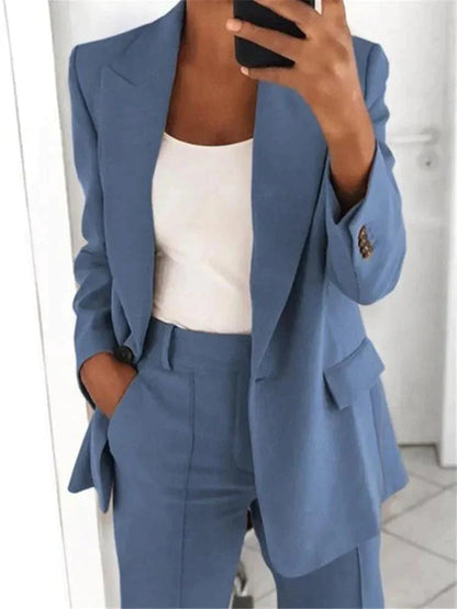 Blazer en Broek voor Vrouwen – Casual Outfit met Stijlvolle Pasvorm en Comfort