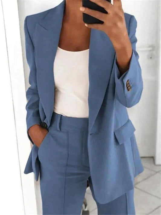 Blazer en Broek voor Vrouwen – Casual Outfit met Stijlvolle Pasvorm en Comfort