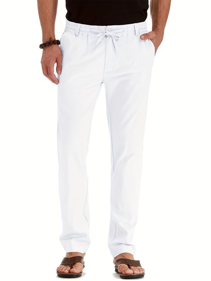 Heren broek met trekkoord – Comfortabele casual broek voor heren, katoen, slim fit