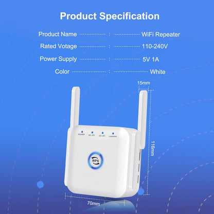 5G WiFi Extender Draadloze Signaalversterker Thuis Kantoor