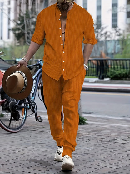 Heren Klassiek Set – Stijlvolle Overhemd en Broek voor Formele Gelegenheden