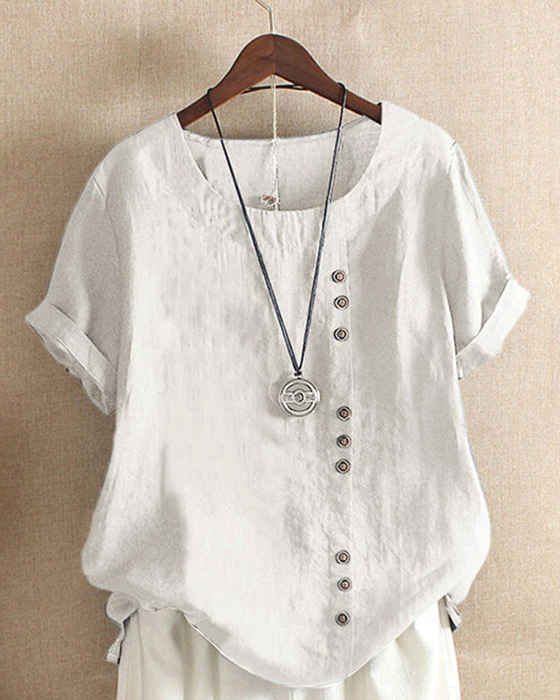 T-shirt dames – Klassiek rondhals T-shirt voor dagelijks comfort en stijl