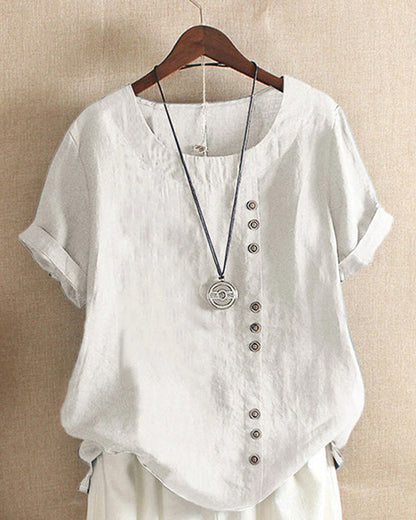 T-shirt dames – Klassiek rondhals T-shirt voor dagelijks comfort en stijl