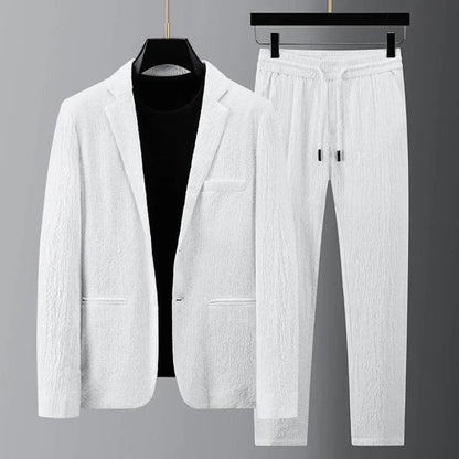 Blazer en broeken heren – Stijlvolle set met tunnelkoord voor casual en formele gelegenheden