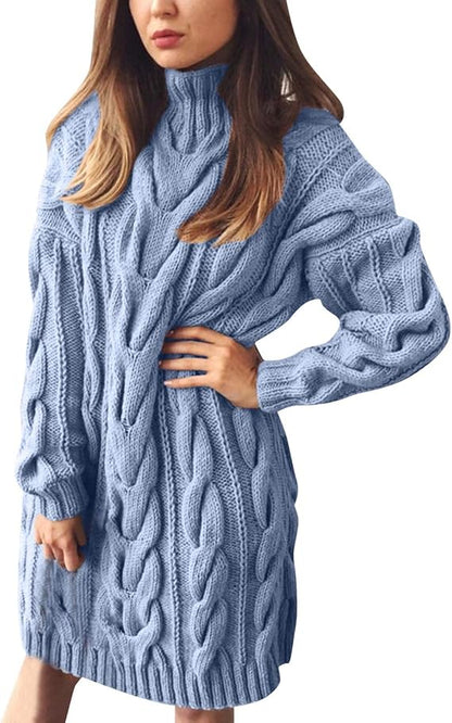 Dames Trui Jurk – Losse Col Jurk van Comfortabele Stoffen voor Casual en Feestelijke Gelegenheden